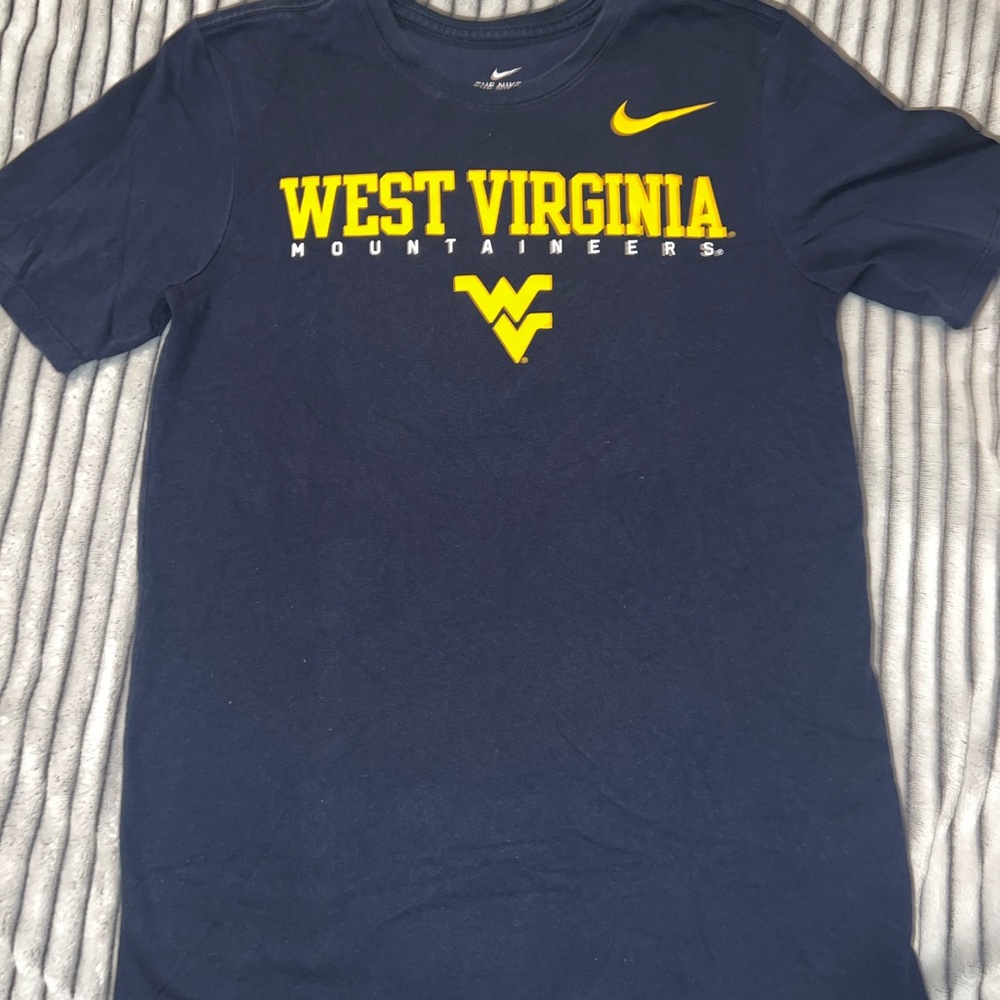Navy and yellow Nike West Virginia Mountaineers cotton tee